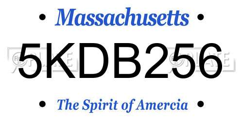 5KDB256 Massachusetts License Plate