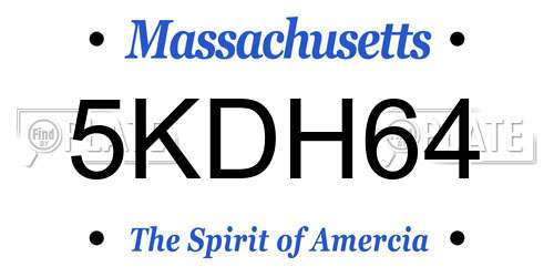 5KDH64 Massachusetts License Plate