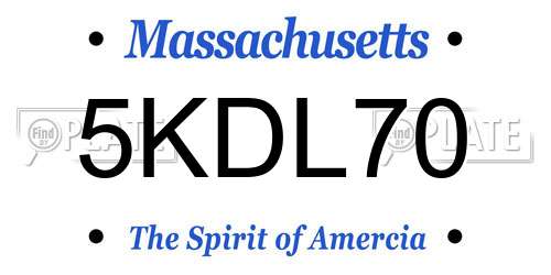 5KDL70 Massachusetts License Plate