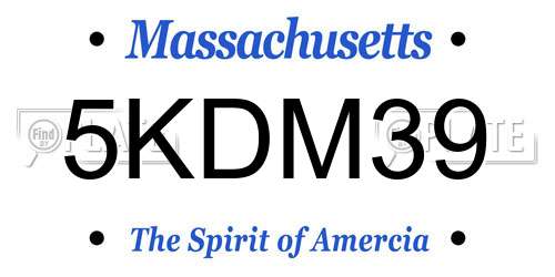 5KDM39 Massachusetts License Plate