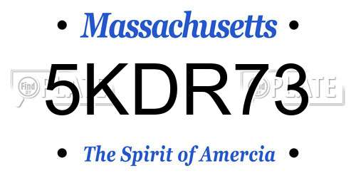 5KDR73 Massachusetts License Plate