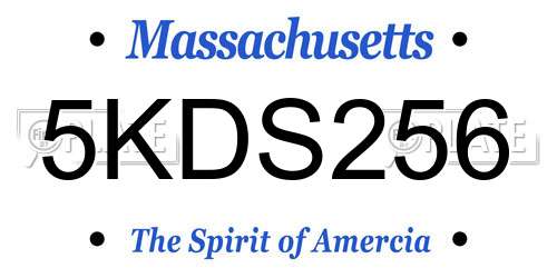5KDS256 Massachusetts License Plate