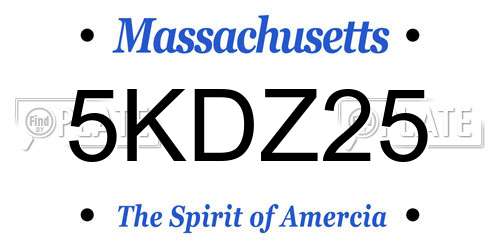 5KDZ25 Massachusetts License Plate