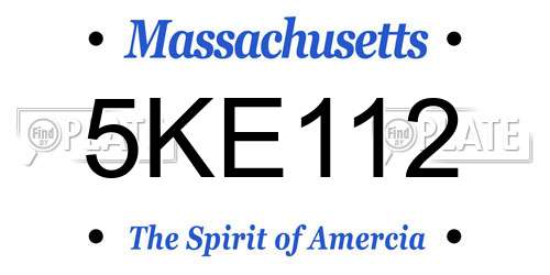 5KE112 Massachusetts License Plate