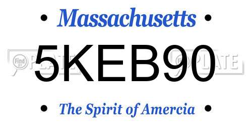 5KEB90 Massachusetts License Plate