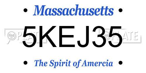 5KEJ35 Massachusetts License Plate