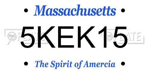 5KEK15 Massachusetts License Plate
