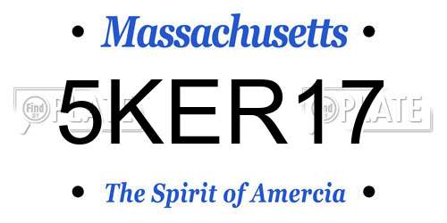 5KER17 Massachusetts License Plate