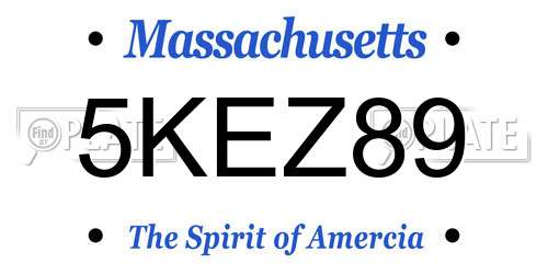 5KEZ89 Massachusetts License Plate