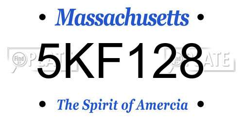5KF128 Massachusetts License Plate
