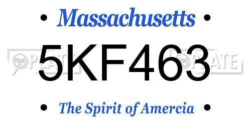 5KF463 Massachusetts License Plate