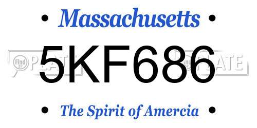 5KF686 Massachusetts License Plate