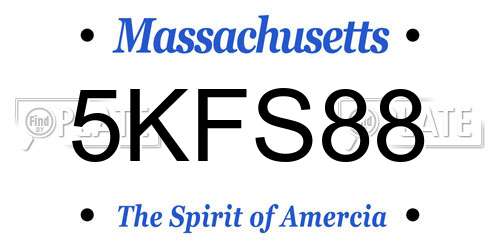 5KFS88 Massachusetts License Plate