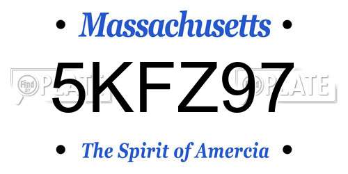 5KFZ97 Massachusetts License Plate