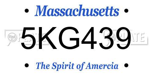 5KG439 Massachusetts License Plate