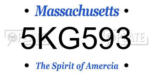 5KG593 Massachusetts License Plate