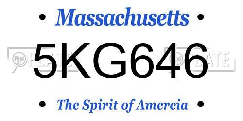 5KG646 Massachusetts License Plate