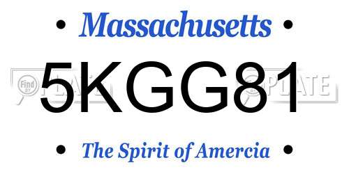 5KGG81 Massachusetts License Plate