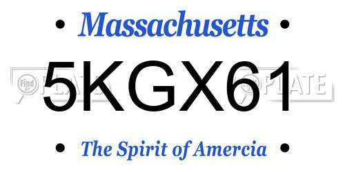 5KGX61 Massachusetts License Plate