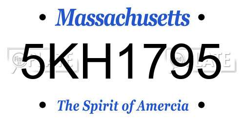 5KH1795 Massachusetts License Plate