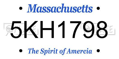 5KH1798 Massachusetts License Plate