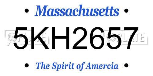5KH2657 Massachusetts License Plate
