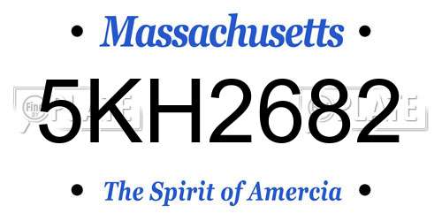 5KH2682 Massachusetts License Plate