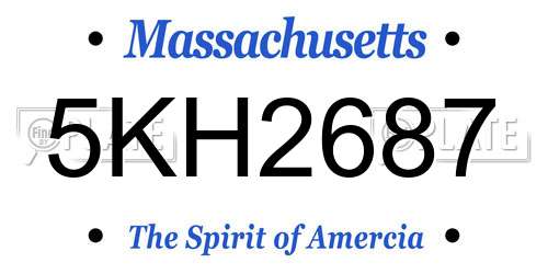 5KH2687 Massachusetts License Plate
