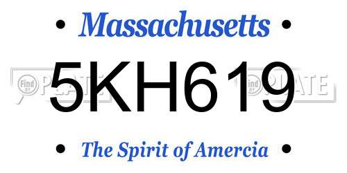 5KH619 Massachusetts License Plate