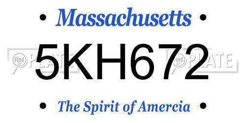 5KH672 Massachusetts License Plate