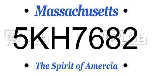 5KH7682 Massachusetts License Plate