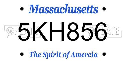 5KH856 Massachusetts License Plate