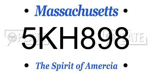 5KH898 Massachusetts License Plate