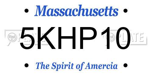 5KHP10 Massachusetts License Plate