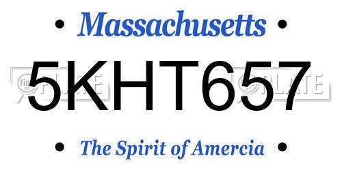 5KHT657 Massachusetts License Plate