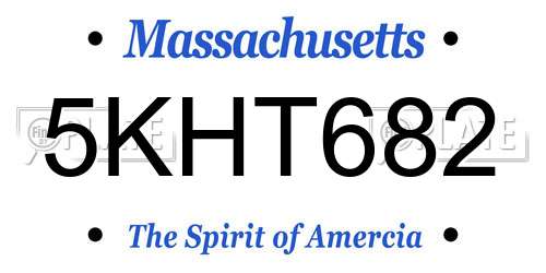 5KHT682 Massachusetts License Plate