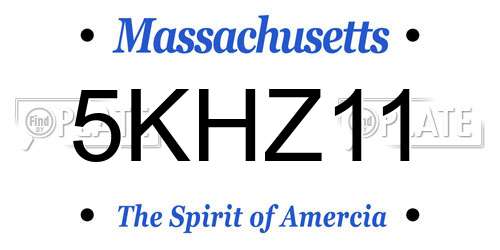 5KHZ11 Massachusetts License Plate