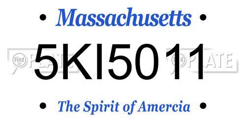 5KI5011 Massachusetts License Plate