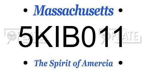 5KIB011 Massachusetts License Plate