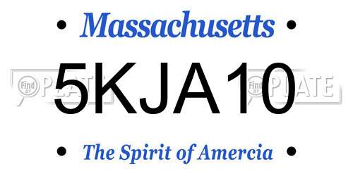 5KJA10 Massachusetts License Plate