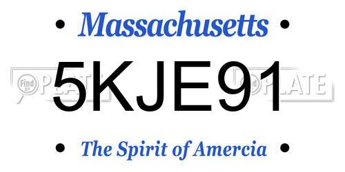 5KJE91 Massachusetts License Plate