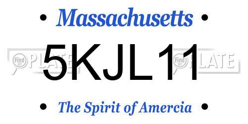 5KJL11 Massachusetts License Plate