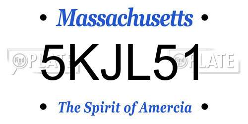 5KJL51 Massachusetts License Plate
