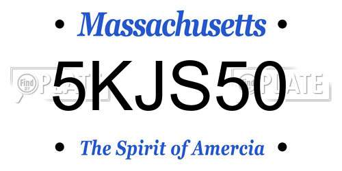 5KJS50 Massachusetts License Plate