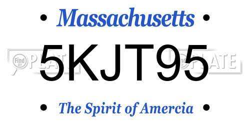 5KJT95 Massachusetts License Plate