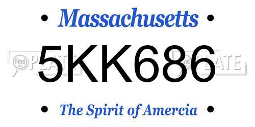 5KK686 Massachusetts License Plate