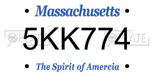 5KK774 Massachusetts License Plate