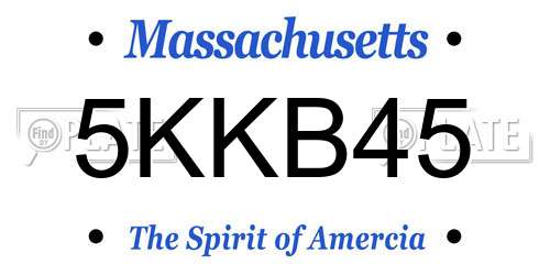 5KKB45 Massachusetts License Plate