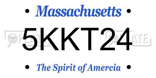 5KKT24 Massachusetts License Plate