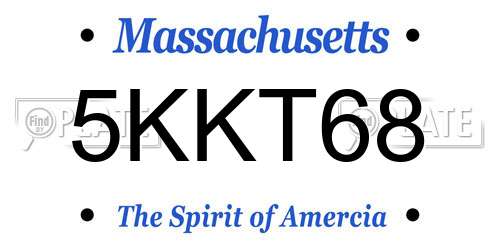 5KKT68 Massachusetts License Plate